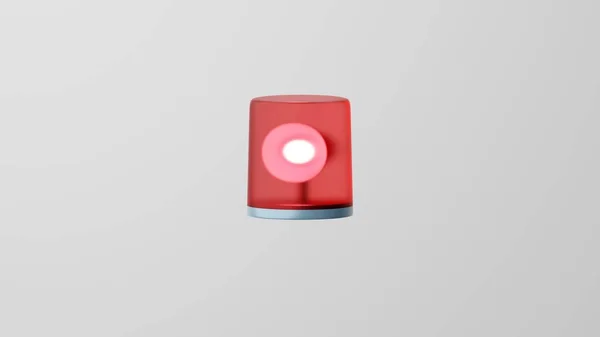 Minimalizm Polisi Devrimci Arabalar, Siren emojisi, Acil Servis sembolü. Beyaz arka planda. 3d hazırlayıcı