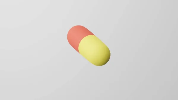 Minimalisme Pilule Médicament Emoji Comprimé Symbole Sur Fond Blanc Rendu — Photo