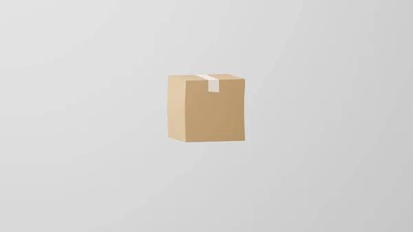 Minimalizm Paketi, kutu emojisi, dava sembolü. Beyaz arka planda. 3d hazırlayıcı