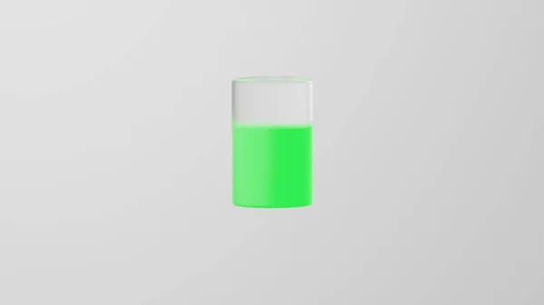 Minimalizm Bataryası, akümülatör emojisi, telefon şarj sembolü. Beyaz arka planda. 3d hazırlayıcı