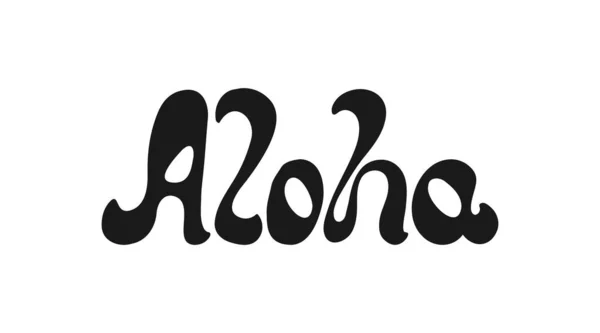 Aloha Surfing Lettering Vector Calligraphy Illustration Hawaiian Handmade Tropical Exotic — Διανυσματικό Αρχείο