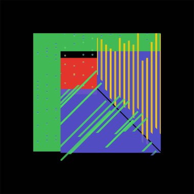 Antidizayn Maximalism Collage Teknik 'te alışılmadık Garip Vektör Trendi Geometrik Kaos Şekilleri Kompozisyon Arkaplanı. Asit Figürleri, Bozukluk, Değişiklikler ve Dönüşümler.