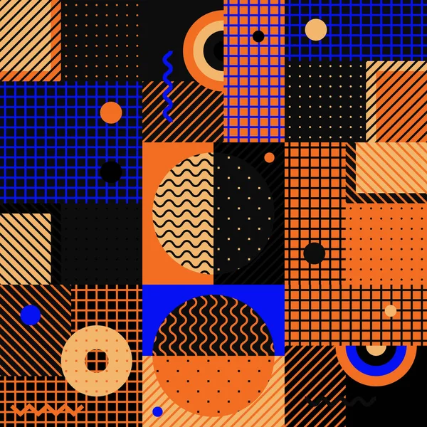 Trendy Seamless Pattern Background Simple Fancy Shapes Colorful Geometric Pattern — Wektor stockowy