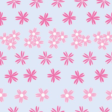 Vektör mavi arka plan beyaz kiraz ağacı çiçekleri ve kiraz çiçeği Sakura çiçekleri. Arkaplan, vektör illüstrasyonlu kusursuz desen arkaplanı.