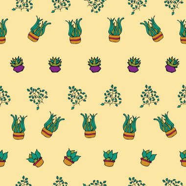 Vektör arkaplan karalanmış bitkisiz desen. Kusursuz bir arka plan kaktüsü.