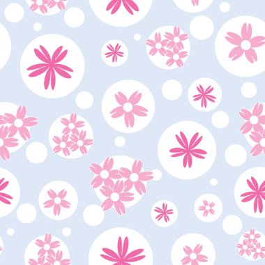 Vektör mavi arka plan beyaz kiraz ağacı çiçekleri ve kiraz çiçeği Sakura çiçekleri. Arkaplan, vektör illüstrasyonlu kusursuz desen arkaplanı.