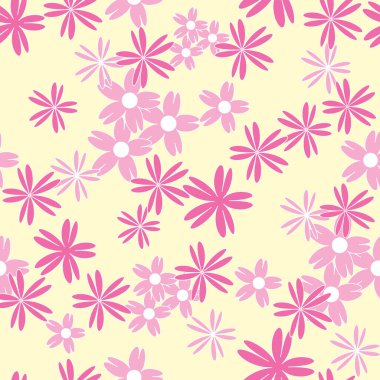 Vektör sarı arka plan beyaz kiraz ağacı çiçekleri ve kiraz çiçeği Sakura çiçekleri. Arkaplan, vektör illüstrasyonlu kusursuz desen arkaplanı.