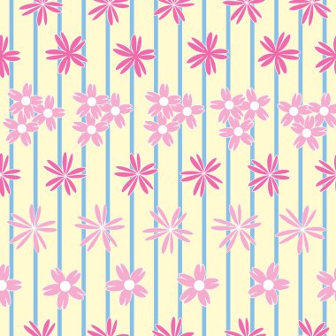 Vektör sarı arka plan beyaz kiraz ağacı çiçekleri ve kiraz çiçeği Sakura çiçekleri. Arkaplan, vektör illüstrasyonlu kusursuz desen arkaplanı.