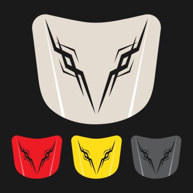 araba kaputu vektör görüntüsü için kabile çizgisi çıkartması