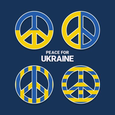 set of peace symbol ukraine