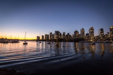 Günbatımı Vancouver su cephesi Güzel 