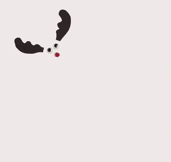Рудольф Червоним Носом Оленя Плоска Плоска Полотна Білому Тлі Копіювальним — стокове фото