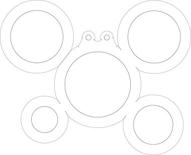 Siyah beyaz oyuncak stres önleyici yengeç basit gamzeli 3D.