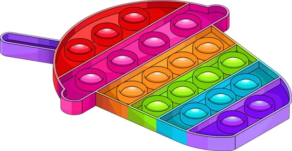 Die Farbe des Regenbogens. Einfache Grübchen. Knall auf Fall. — Stockvektor