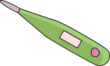 Elektronik modern yalıtımlı termometre. İlk yardım çantası..