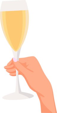 Mesaj için yer var. Elde bardak. Şampanya..