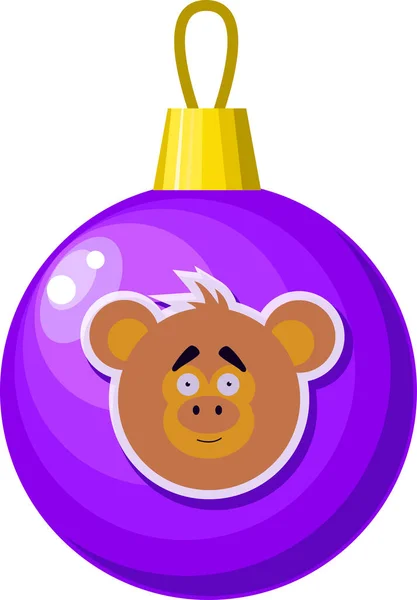 Bola Navidad Decoración Del Árbol Navidad Bola Púrpura Navidad Con — Archivo Imágenes Vectoriales