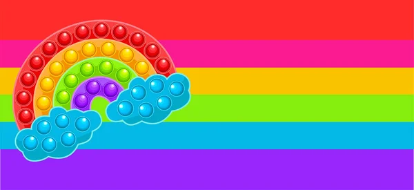 Ein Anti-Stress-Spiel in Form eines niedlichen regenbogenförmigen Spielzeugs. — Stockvektor