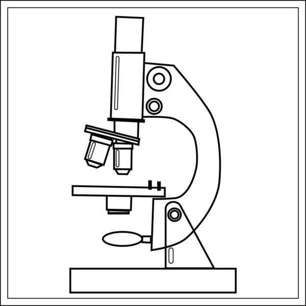 Vektor-Labormikroskop. Vergrößerungsinstrument für die Mikrobiologie. — Stockvektor