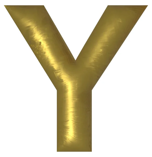 Gouden alfabet brief geïsoleerd. Brief Y. — Stockvector