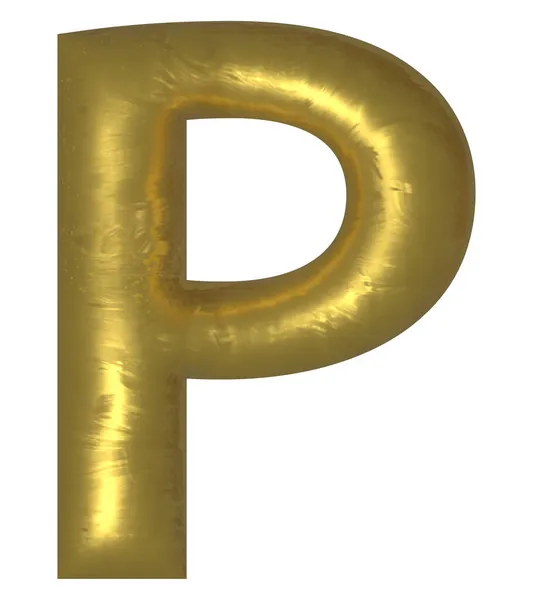 Gouden alfabet brief geïsoleerd. Brief P. — Stockvector