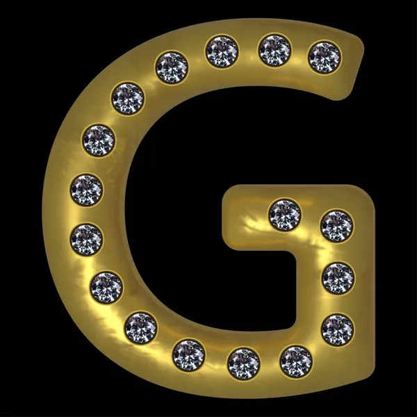Goldbuchstaben Mit Edelsteinen Eingelegt Gold Alphabet Vektorillustration — Stockvektor