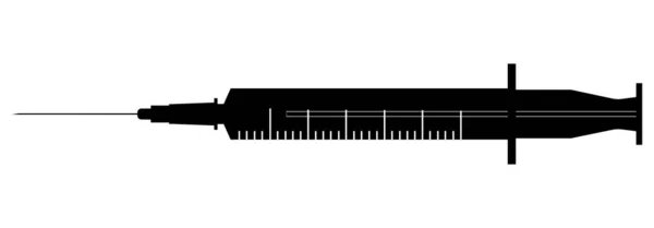 白い背景に黒い注射器のアイコンのベクトル. — ストックベクタ