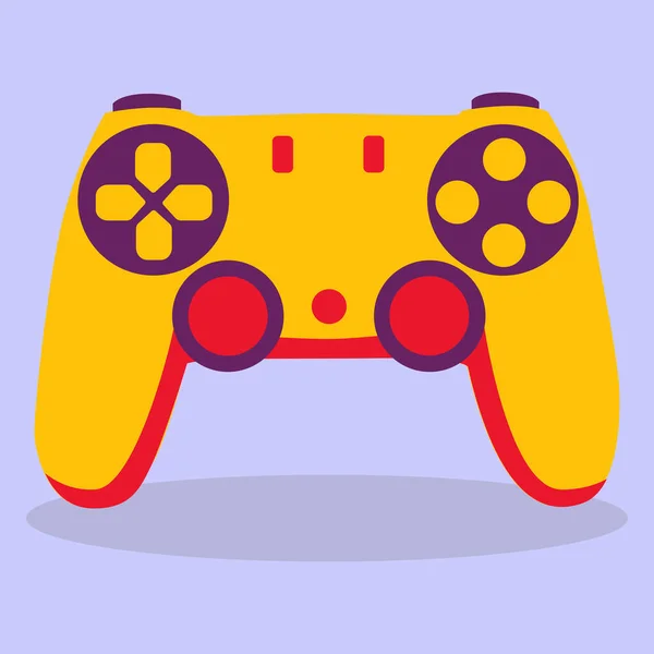 Joystick amarelo brilhante para o jogo. Um jogo. Ícone. — Vetor de Stock