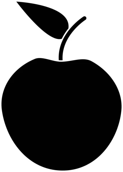 苹果的图标 黑色的轮廓突出白色的背景 矢量图解 一系列商业图标 — 图库矢量图片