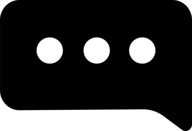 Sohbet simgesi, mesaj simgesi, e- posta simgesi, siyah siluet. Beyaz arka planda işaretlenmiş. Vektör çizimi. Bir dizi iş simgesi.