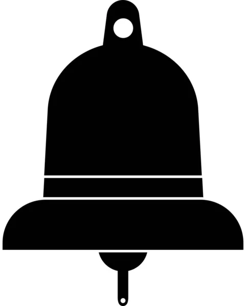 Icône cloche, silhouette noire. En évidence sur un fond blanc. — Image vectorielle