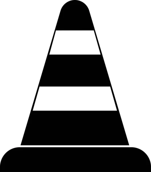 Icône Circulation Équipement Sécurité Silhouette Noire Illuminé Sur Fond Blanc — Image vectorielle