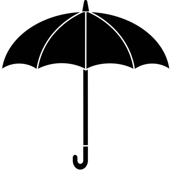Значок Зонтика Черный Силуэт Выделено Белом Фоне Векторная Иллюстрация Серия — стоковый вектор