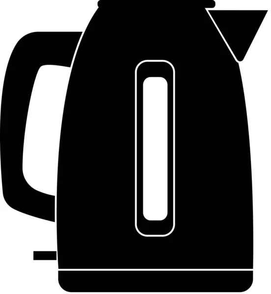 Black silhouette of an electric kettle on a white background. — Stock Vector