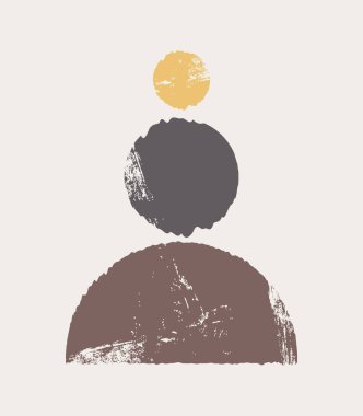 Vektör şekilli elementlere sahip minimalist soyut sanat arkaplanı.