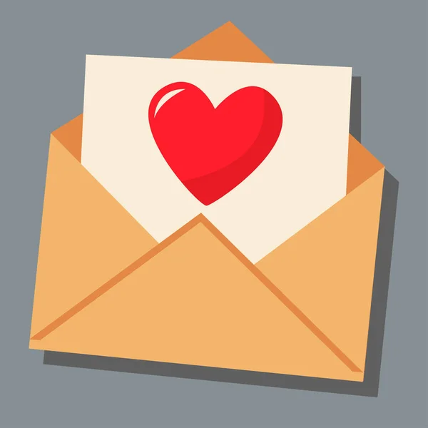 Une Lettre Avec Une Déclaration Amour Jour Amour Saint Valentin — Image vectorielle