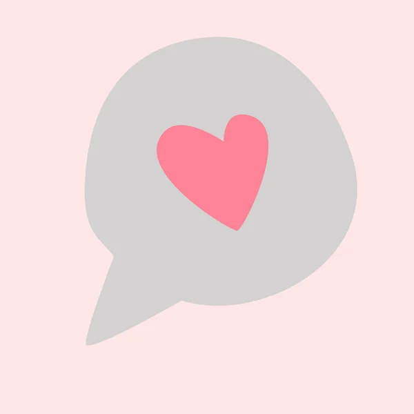 Kalbi Olan Bir Konuşma Balonu Boho Tarzında Vektör Görüntüsü Sevgililer — Stok Vektör