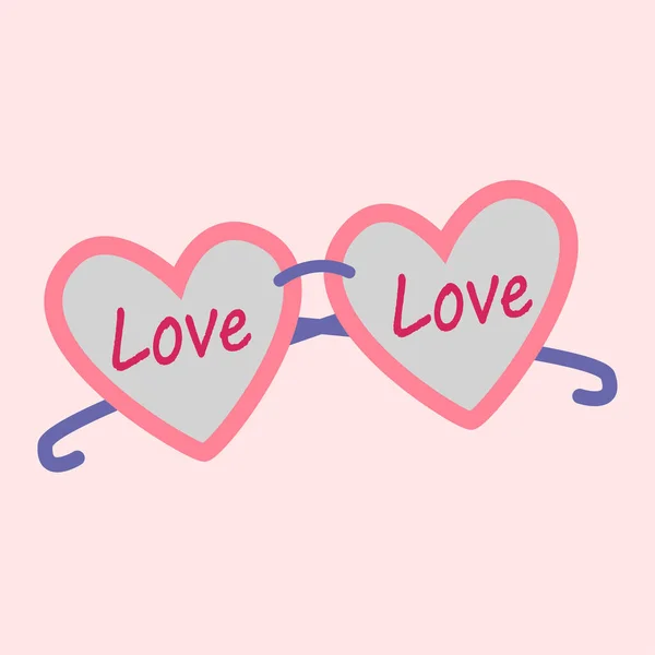 Gläser Herzform Vektorbild Boho Stil Valentinstag Eine Grußkarte Mit Einer — Stockvektor