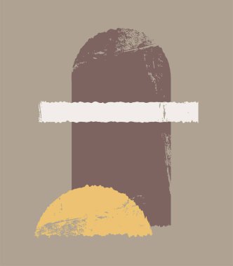 Sanat baskıları, kartpostallar, duvar kağıtları, duvar resimleri için asgari ve doğal çizimler. Minimum geometrik tasarımı olan bir poster..