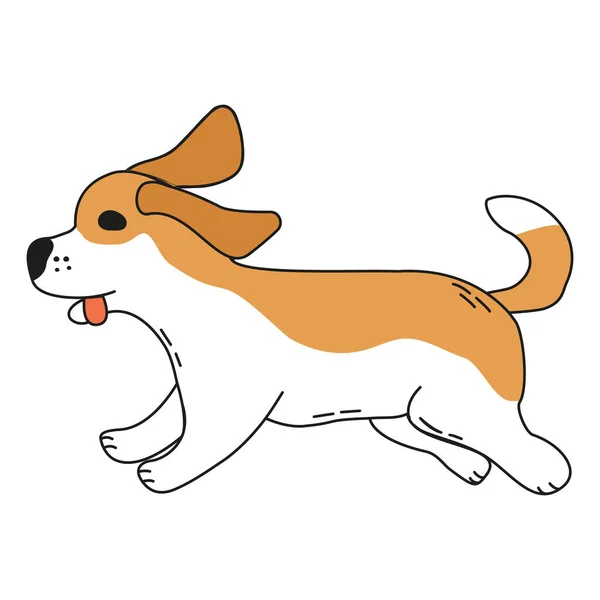 Mignon chien icône. Illustration vectorielle doodle stile . — Image vectorielle