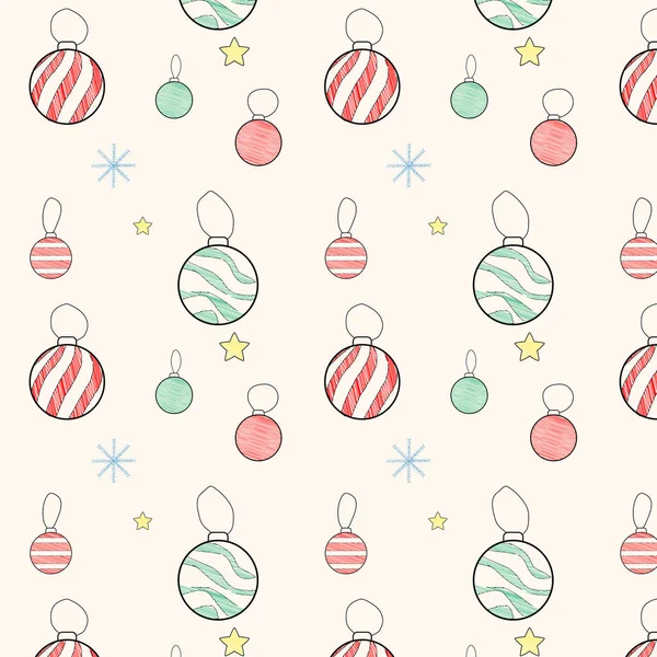 Patrón Sin Costura Navidad Año Nuevo Estilo Minimalista Simple Garabato — Archivo Imágenes Vectoriales