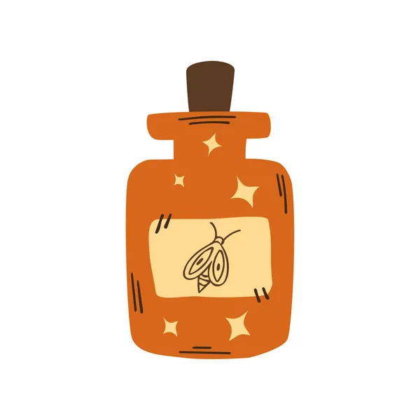 Drawn Magic Jar Label Bottle Magic Elixir Magic Potion Occult — Stock Vector