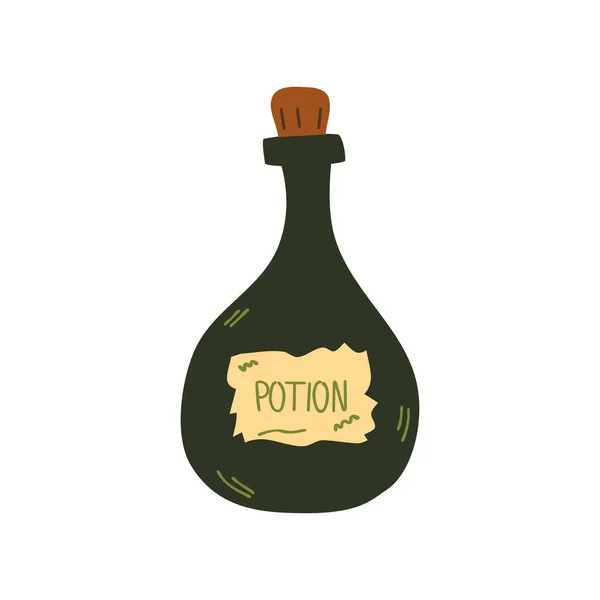 Bottle Magic Elixir Vial Magic Potion Love Spell Occult Vector — Stock Vector