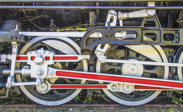 Closeup Locomotive Train Wheels — Stock Photo, Image