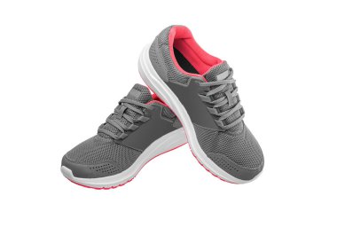 Beyaz bir arka plan üzerinde şık spor ayakkabı.