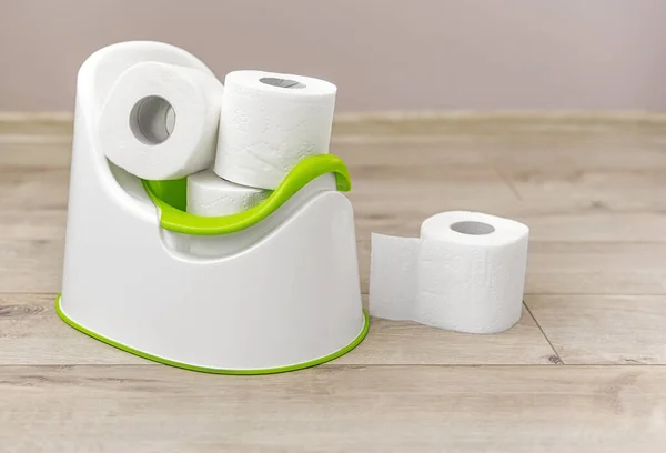 Baby Potty Toilet Paper — 스톡 사진