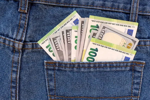 Bundle Money Trouser Pocket Close — Foto Stock
