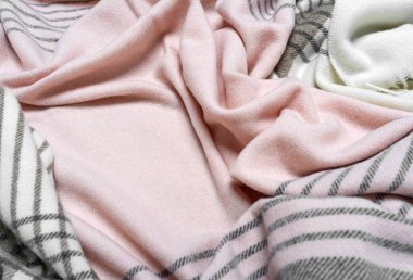 Sıcak bir kış battaniyesinin dokusu. Güzel yumuşak pastel gölgeler.