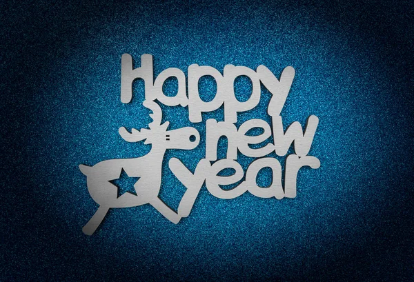 Šťastný Nový Rok Inscription Slavnostním Pozadí Jisker — Stock fotografie