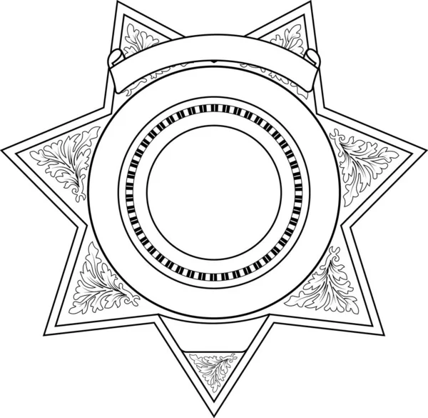 Sheriff Badge Template Blank — Vetor de Stock